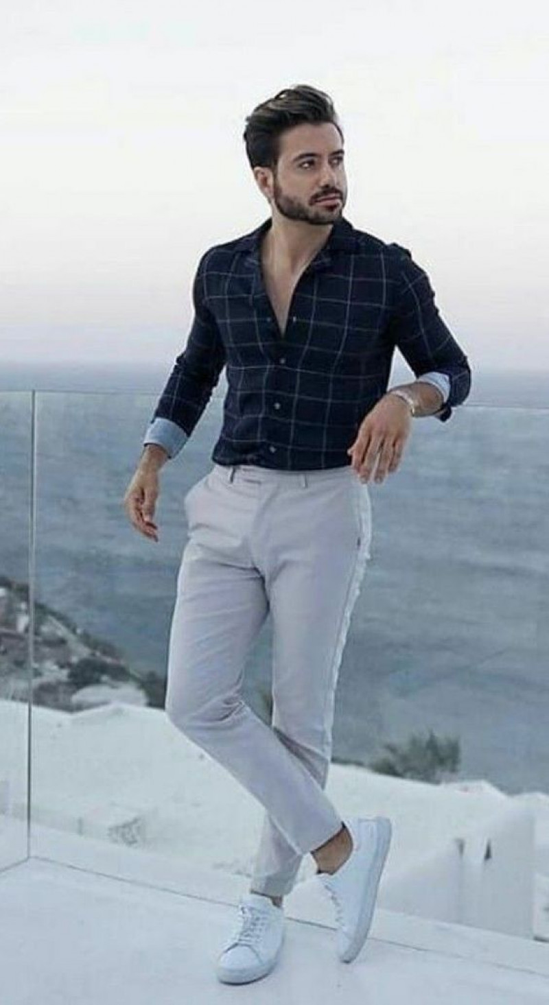 semi formal dress for men india, semi-formal wear, formal wear, white sweat pant, shirt, white sneaker