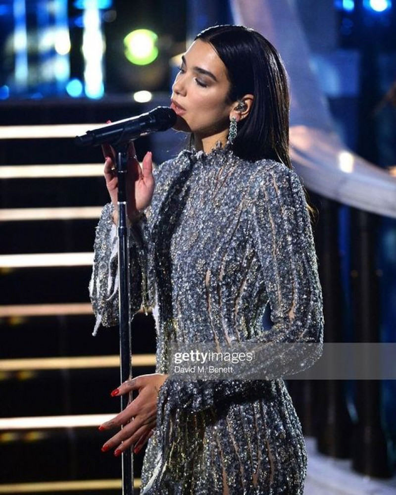 Dua Lipa Sexy Shows At Elton John's