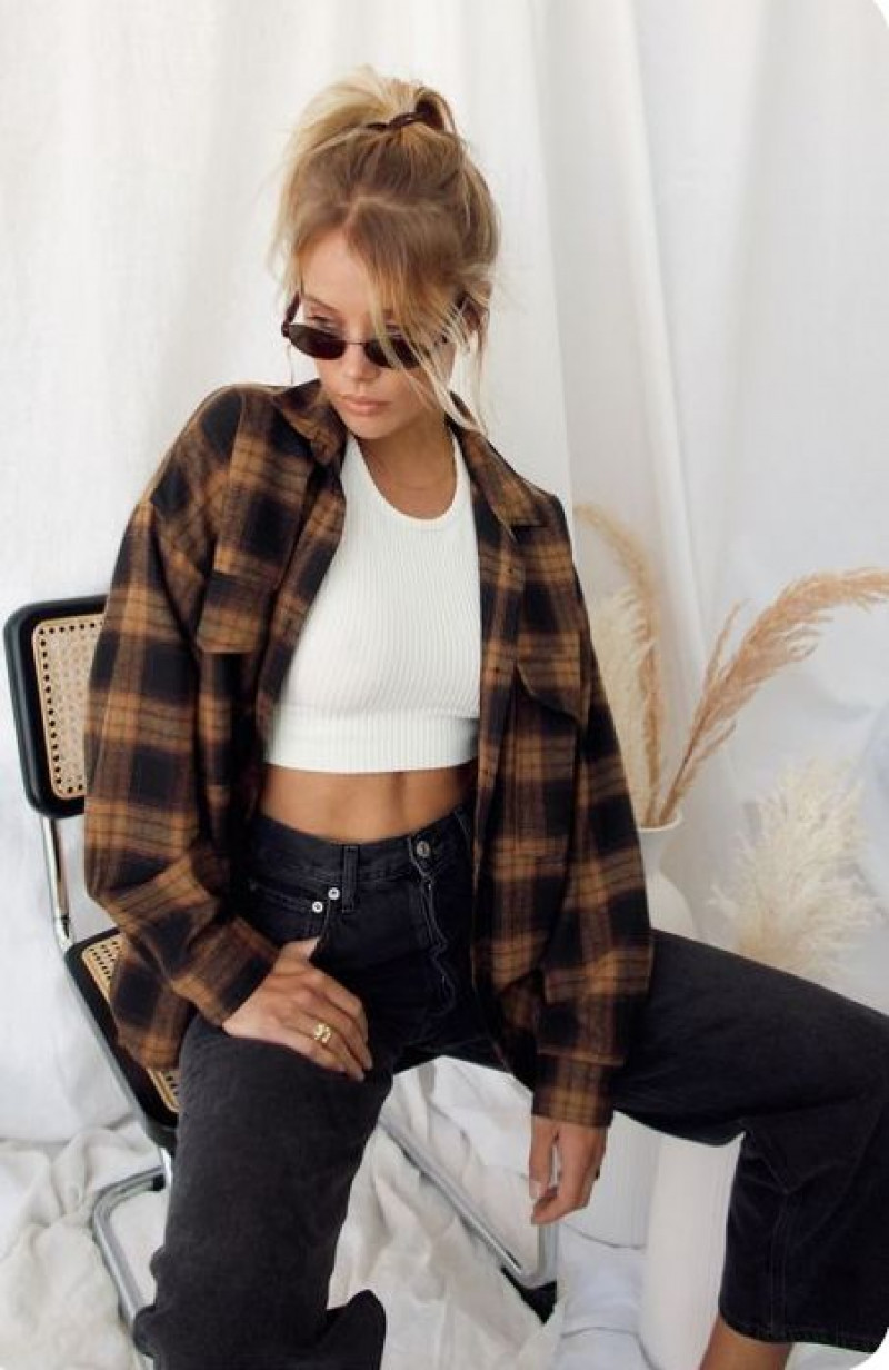 plaid, casual jacket, black jeans