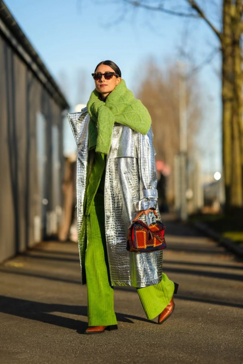 lime green with a silver coat