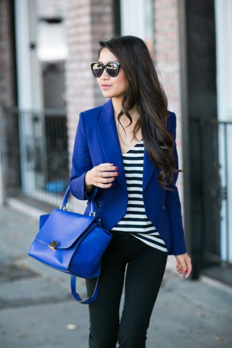 blue blazer outfit sneakers laddies, luggage and bags, women's blazer, royal blue, navy blue