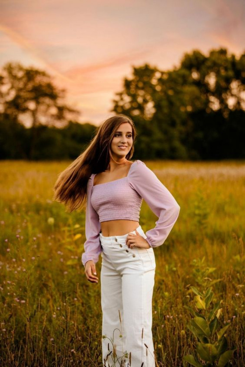 Pink Crop Top and White Pant