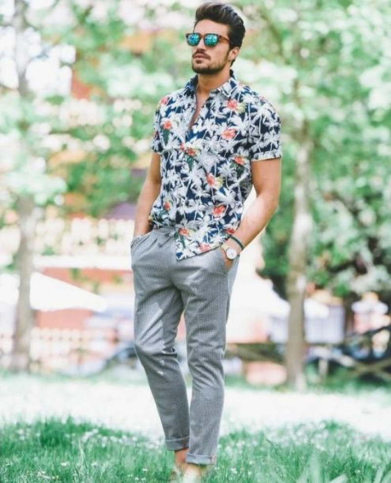 summer date outfits for guys, smart casual, men's style, chino cloth, shirt, grey casual trouser
