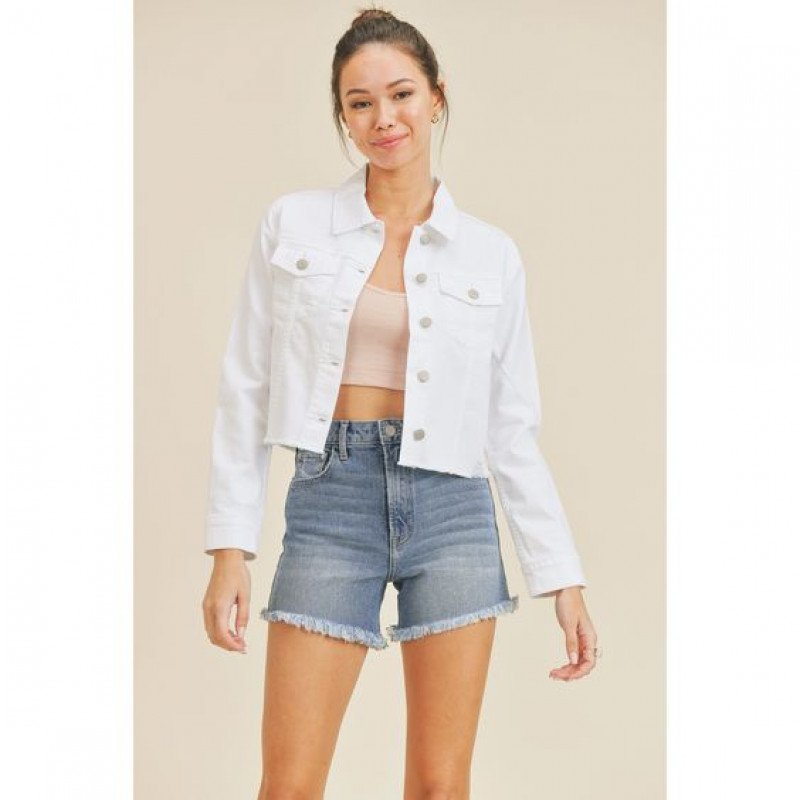 denim, jean jacket, white casual jacket, light blue denim short