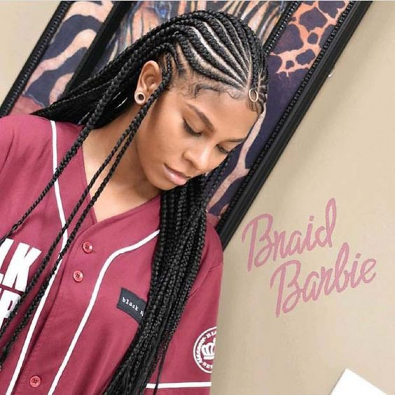 sleek cornrow braids