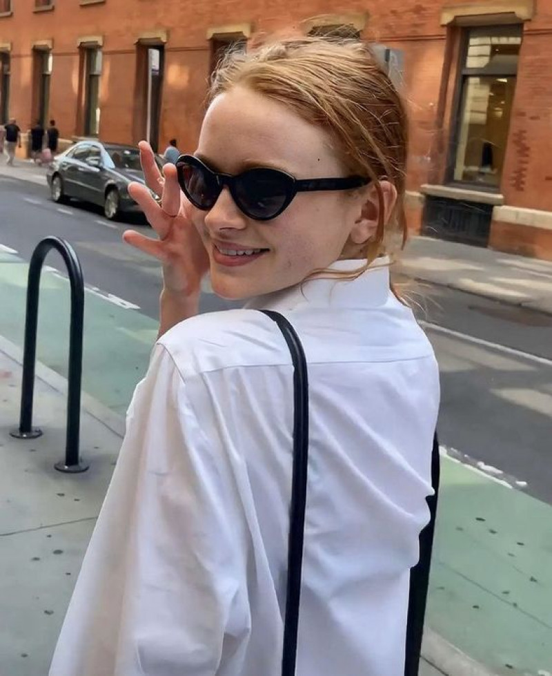 sunglasses, white shirt