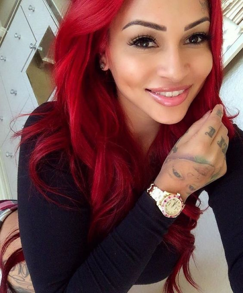 brittanya razavi, brittanya o'campo, cheek piercing, hair coloring, long hair, red hair