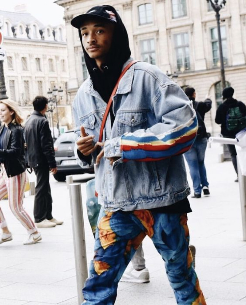jeans, jaden smith, light blue casual jacket, blue casual trouser