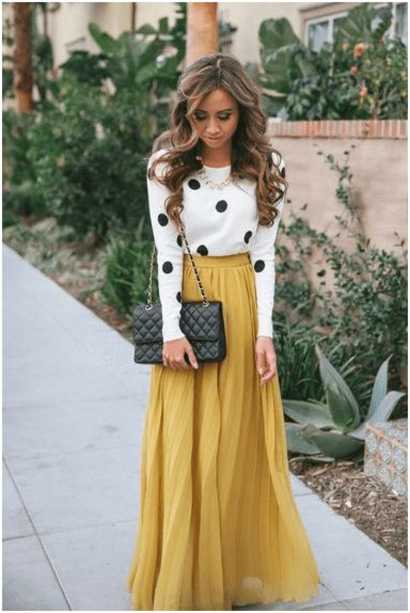 modest skirt outfits, solid flared maxi skirt, inherit clothing co., modest fashion, maxi dress, maxi skirt, day dress, yellow casual skirt skirt, white blouse